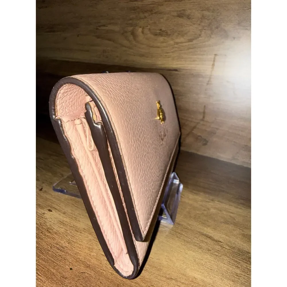 Gucci Blind for Love Bee Long Wallet – Pink Leather with Gold Hardware & Bee